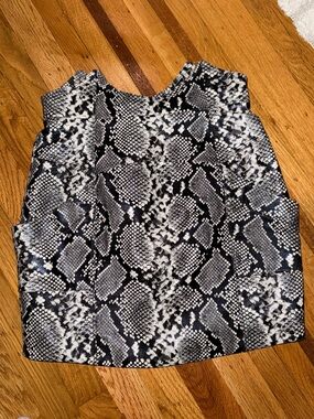 Retrofete Animal Print Leather Mini Skirt